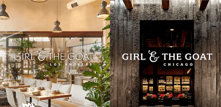 restaurant website design examples - the girl and the goat