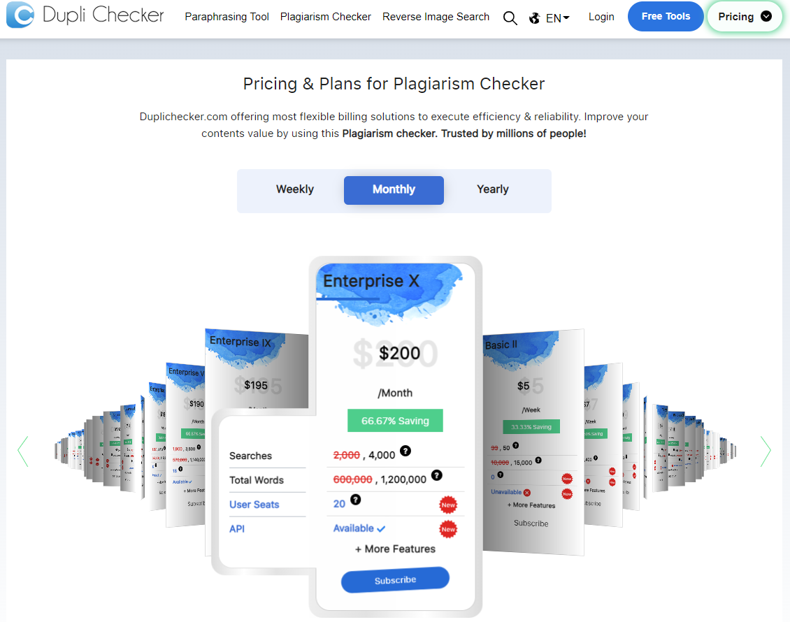 duplichecker pricing plans