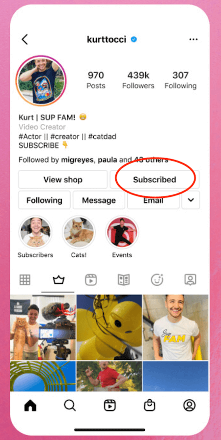 2023 digital marketing trends - instagram subscribe feature
