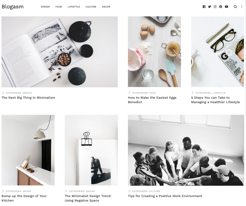 minimal blogging wordpress theme