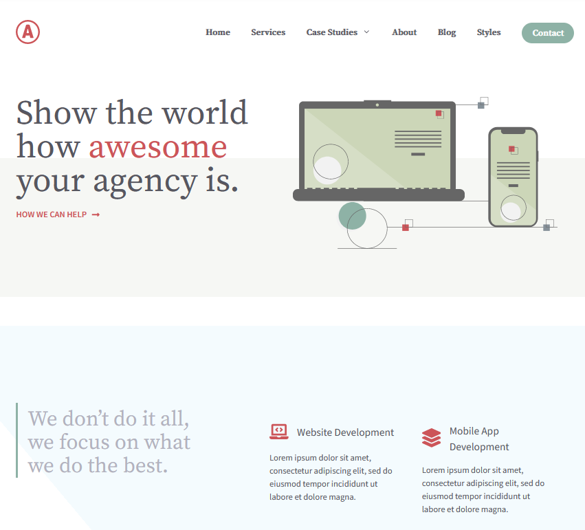 minimal wordpress theme for agencies