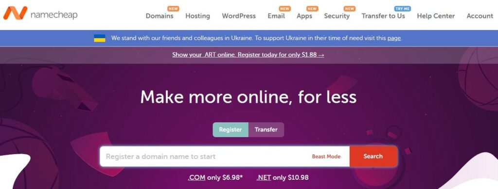 namecheap web hosting