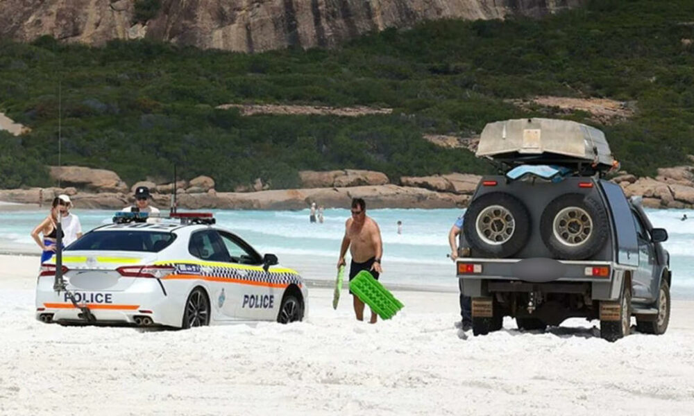 Obehagligt polisolycka på den populära Aussie-stranden: 'Inte en bra idé'