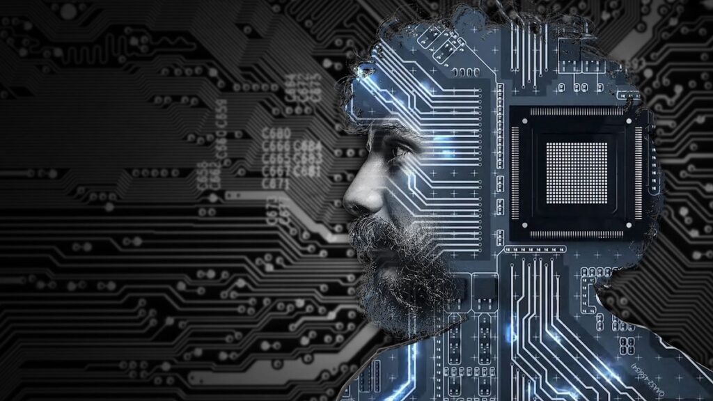 Electronic human brain with wires and circuits