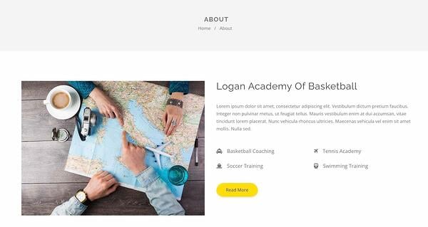 About us page template, logan
