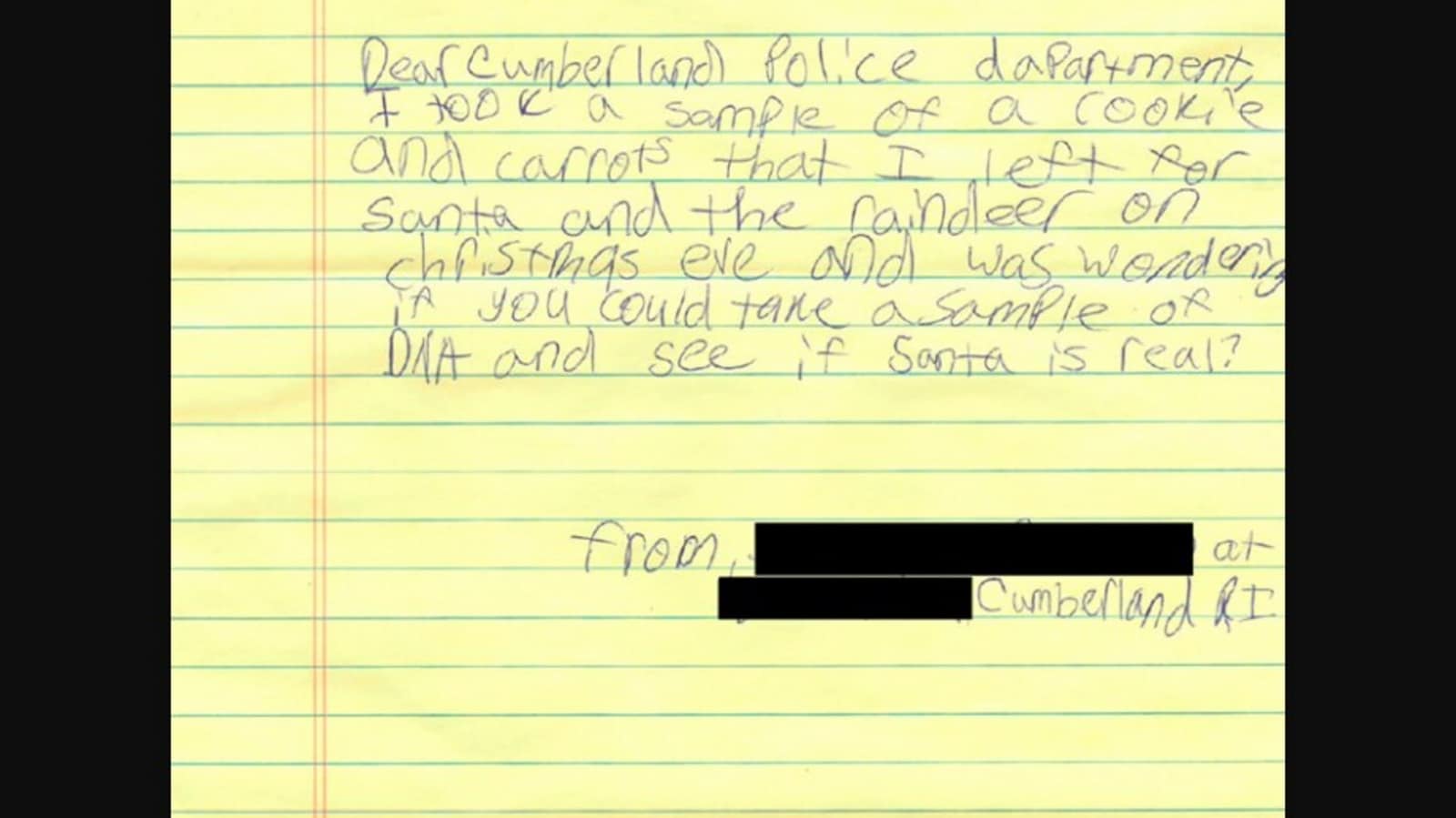 Girl requests DNA test on cookie for evidence of Santa, police department reacts | Trending