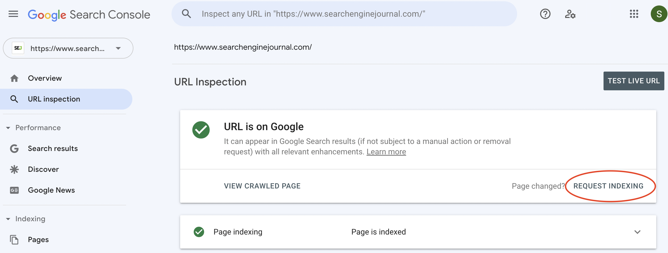 Request Indexing With Google Search Console