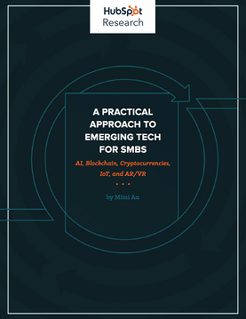 hubspot research whitepaper cover that reads: "a practical approach to emerging tech for smbs"