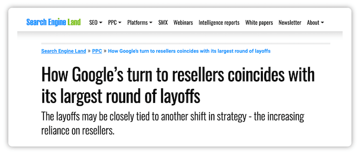 google's turn to resellers