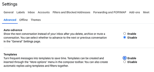 email hack: how to enable templates in gmail