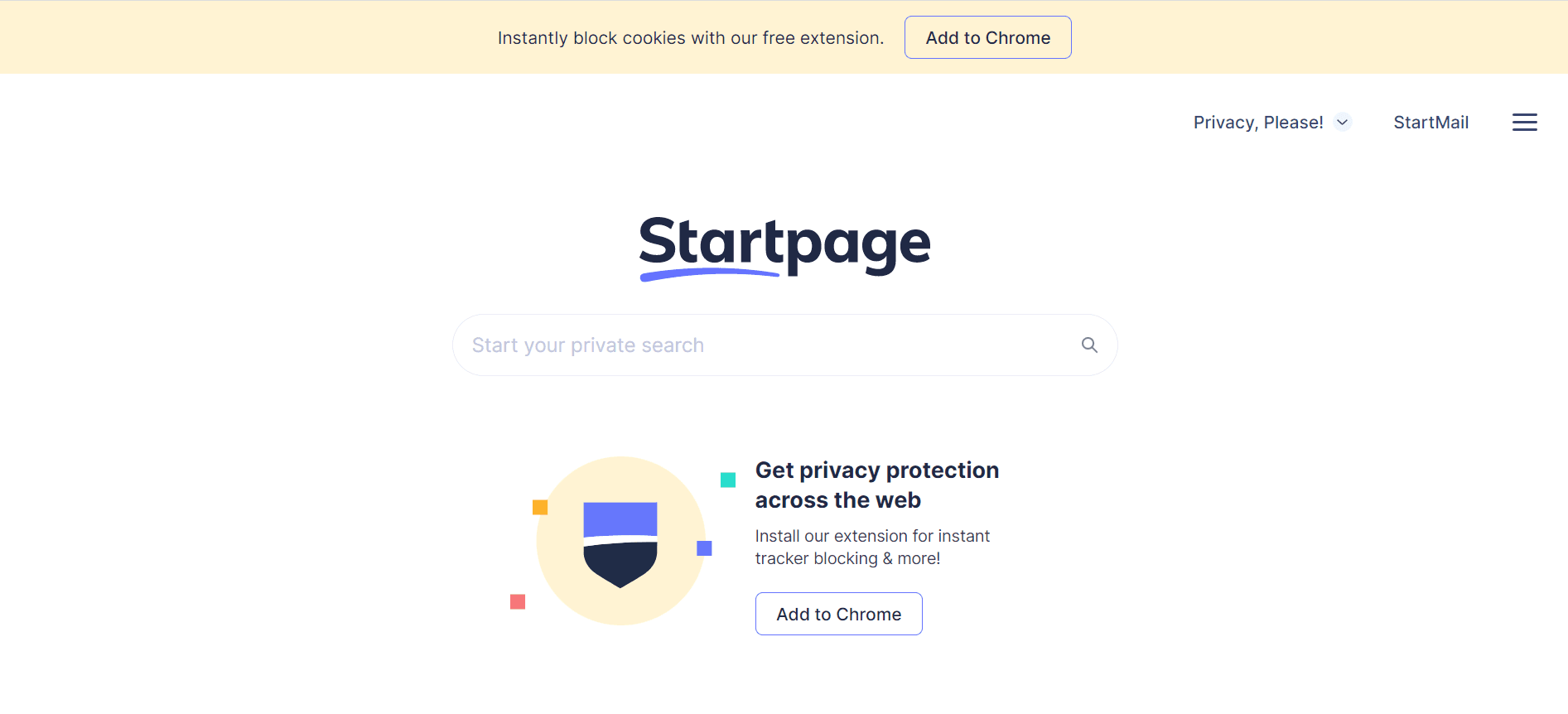 Screenshot of startpage.com, November 2022