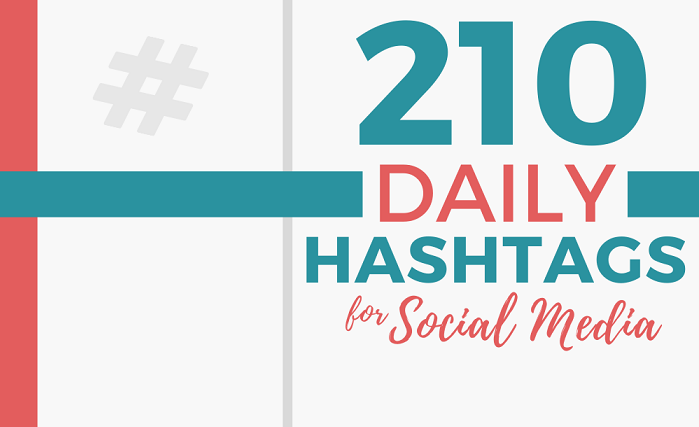 210 dagliga Hashtags för sociala medier [Infographic]