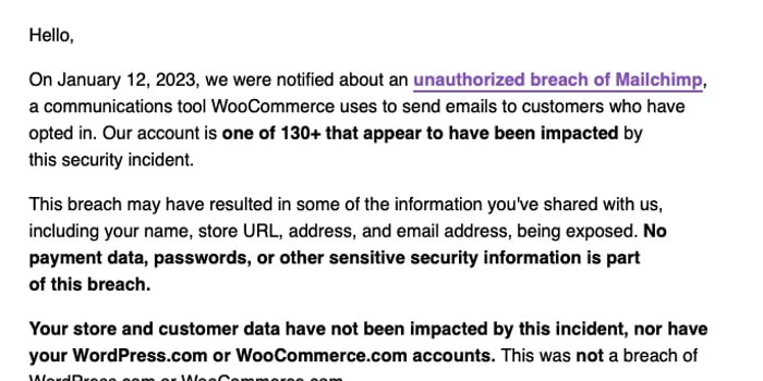 Woocommerce email