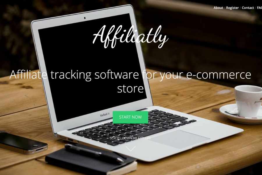 Affiliate software Affiliatly homepage.