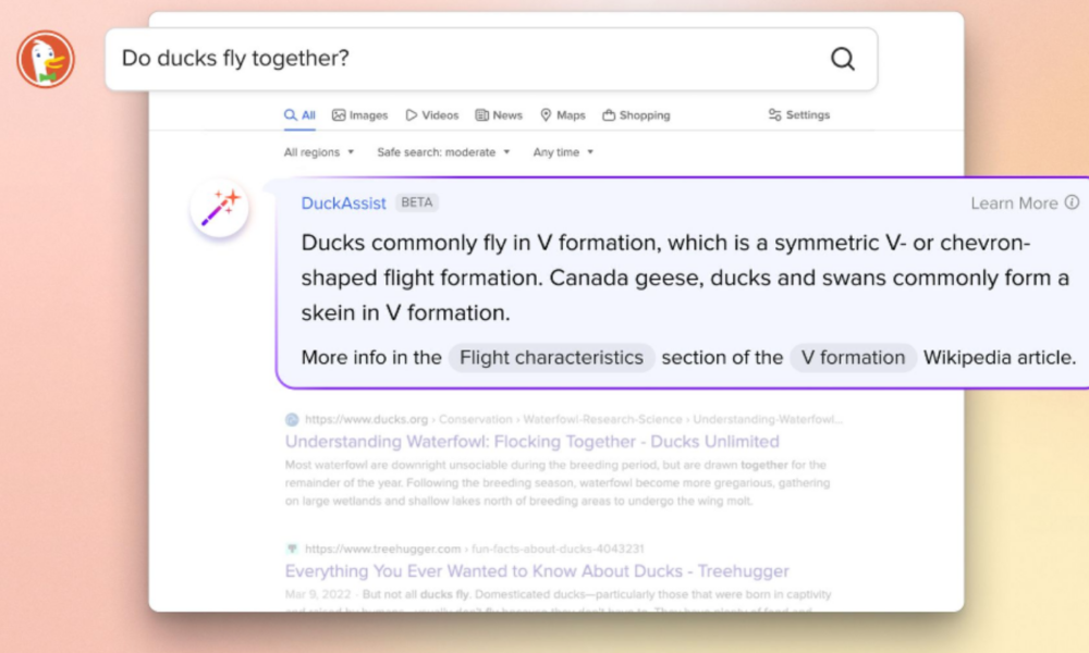 DuckDuckGo Enters The AI Race With DuckAssist
