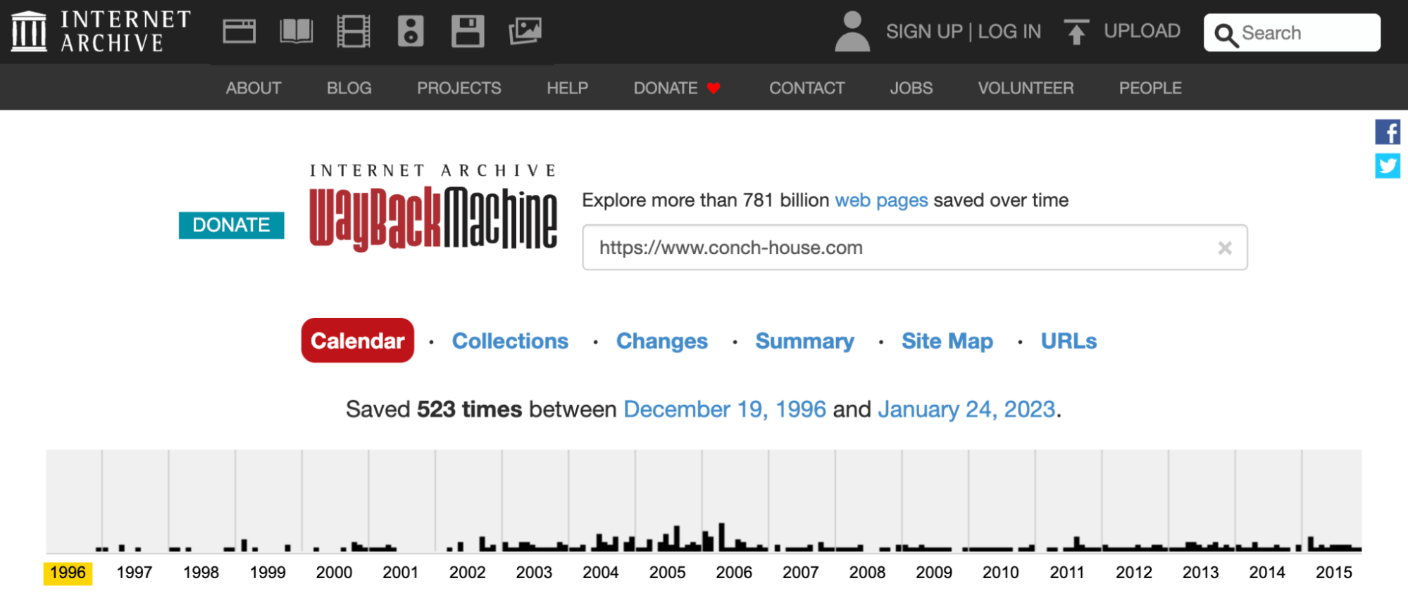 Wayback internet archive, via Wayback Machine
