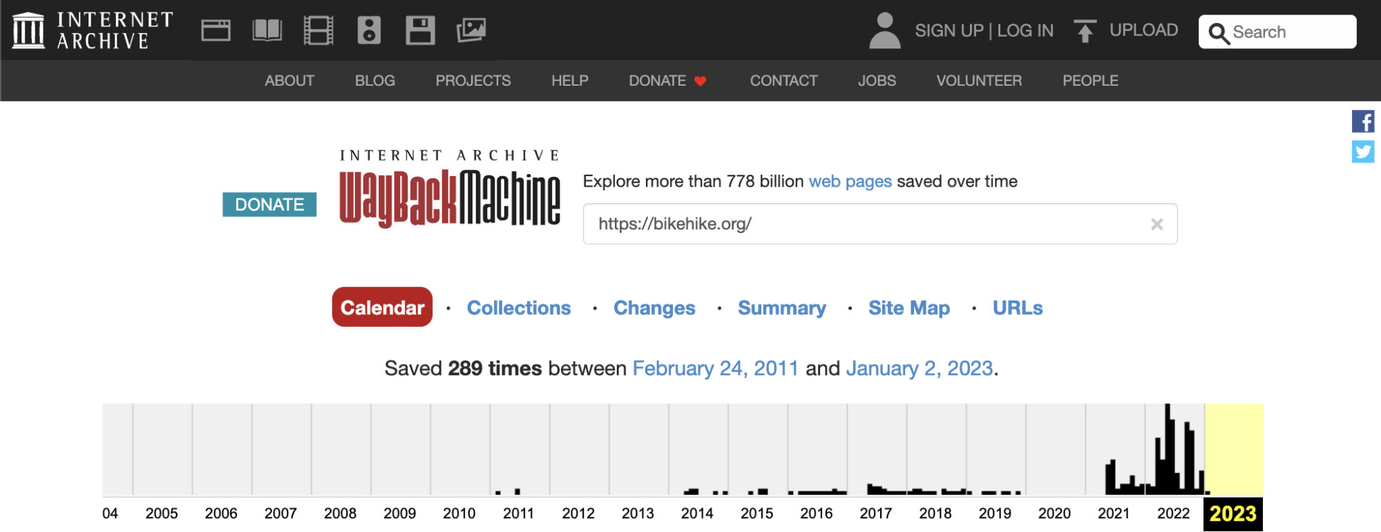 Bike Hike history, via Wayback Machine
