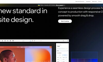 Editor X homepage screenshot