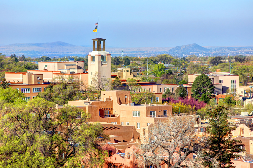 View from a rooftop in Santa Fe, New Mexico