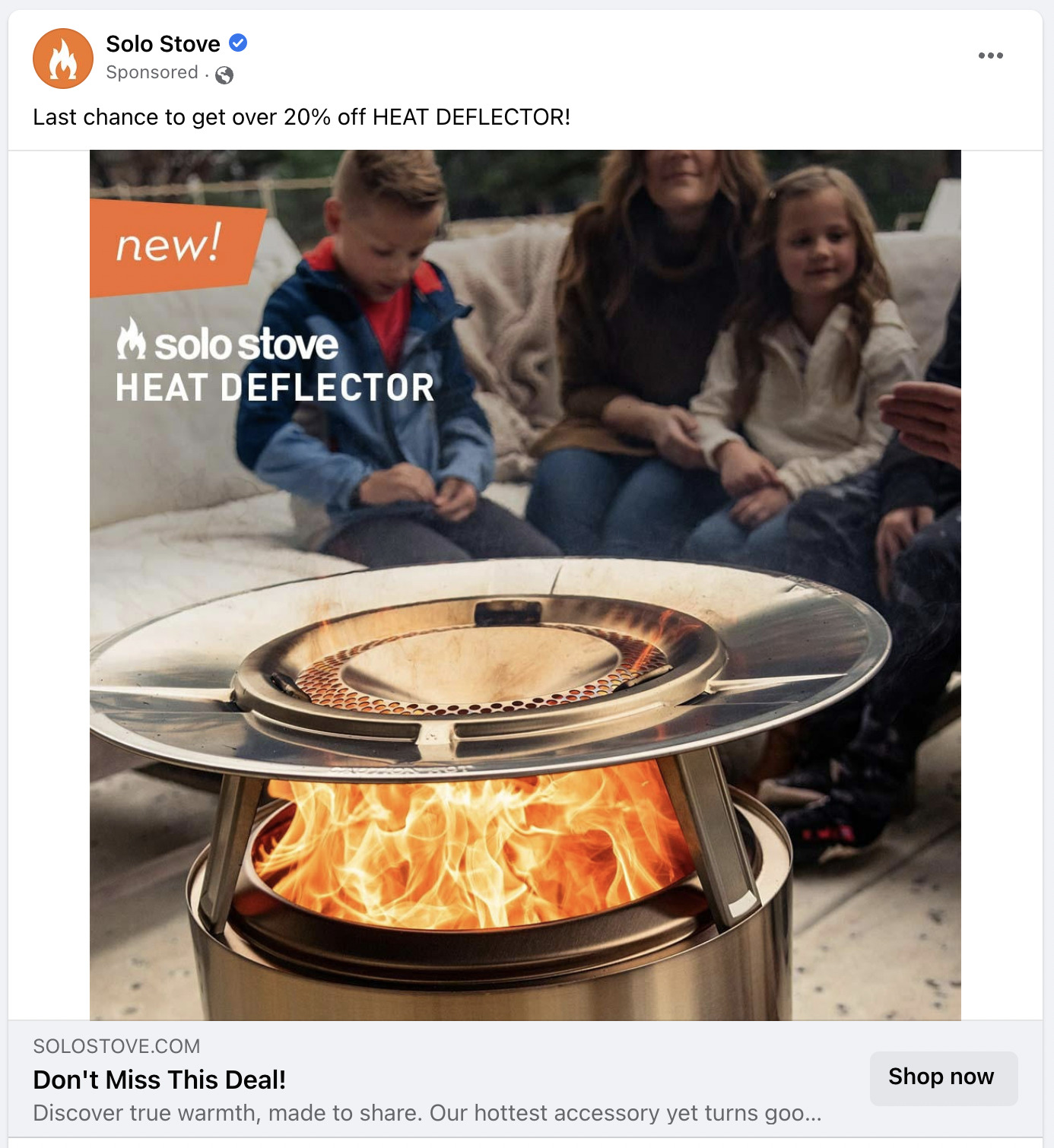 Solo Stove Facebook retargeting annons