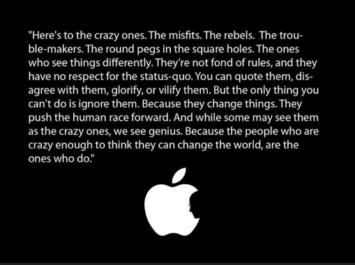 Screenshot of Apple's brand manifesto