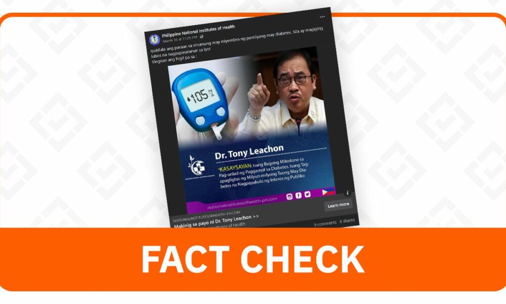 FACT CHECK: NIH, Leachon do not endorse Glufarelin as diabetes cure