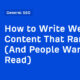 How to Write Website Content That Ranks (And People Want to Read)