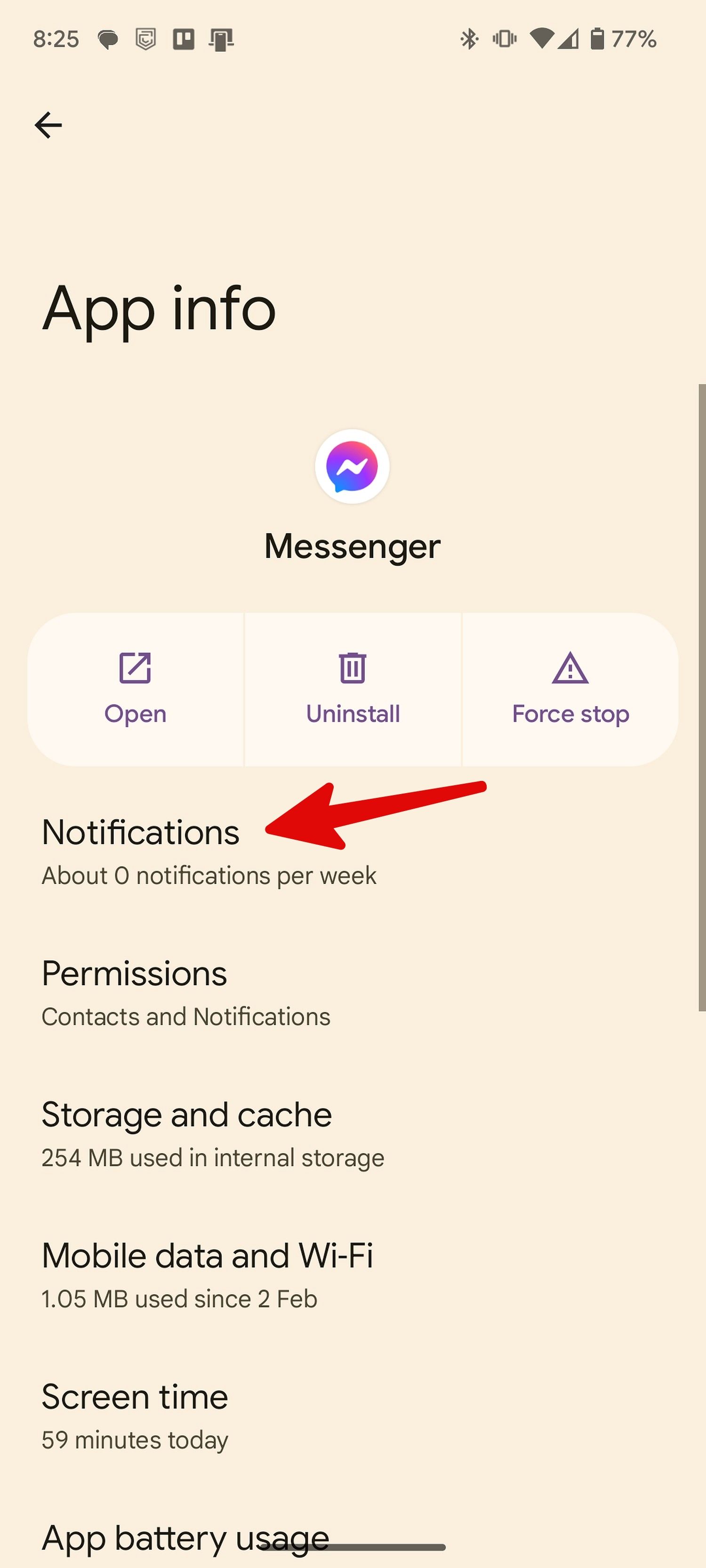 messenger notification permission