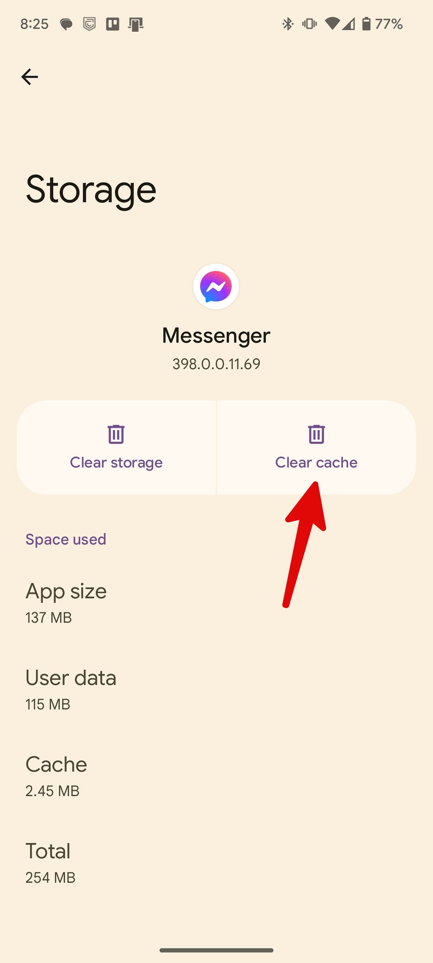 clear messenger cache