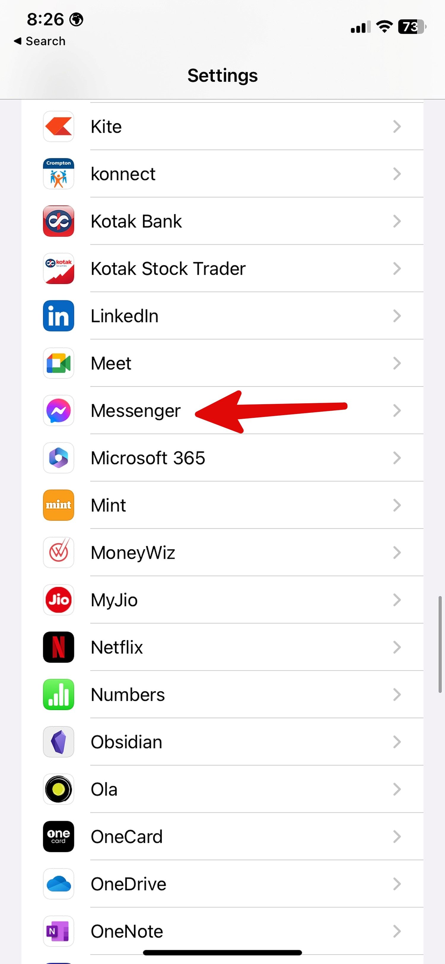 Open Messenger app