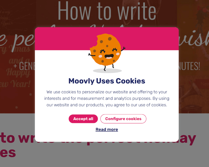 cookie consent banner examples - moovly uses cookies
