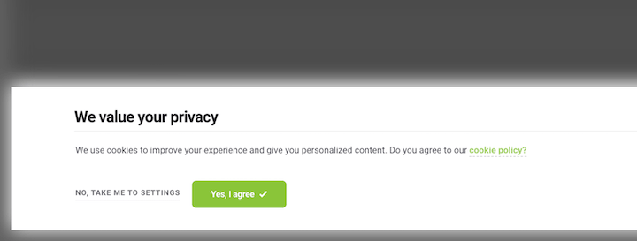cookie consent banner examples - we value your privacy
