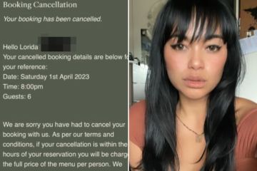 I was charged £500 for cancelling a table booking - my warning to others