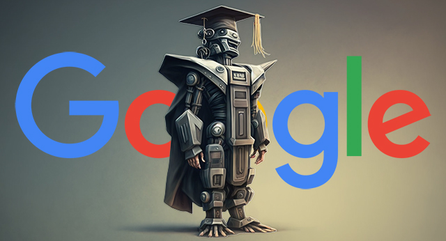 Google Bard Robot Cap Gowns Upgrade