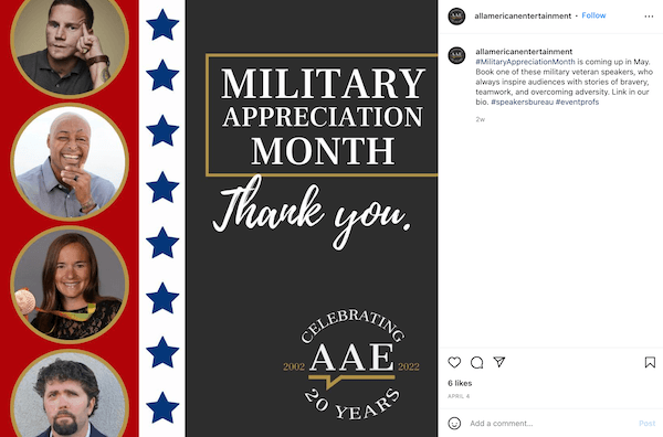 may marketing ideas - military appreciation month
