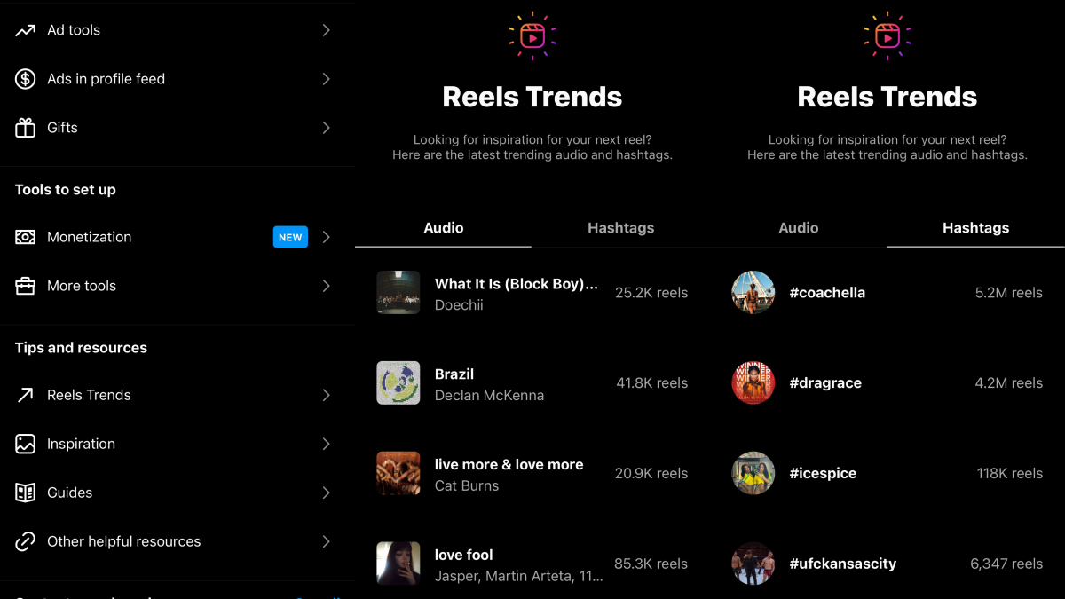 How to find trending audio on Instagram Reels