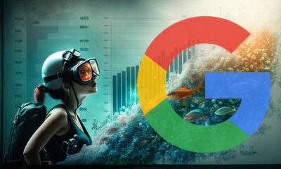Presenting Chart Under Water Google Logo
