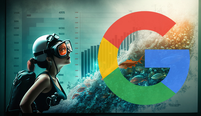 Presenting Chart Under Water Google Logo