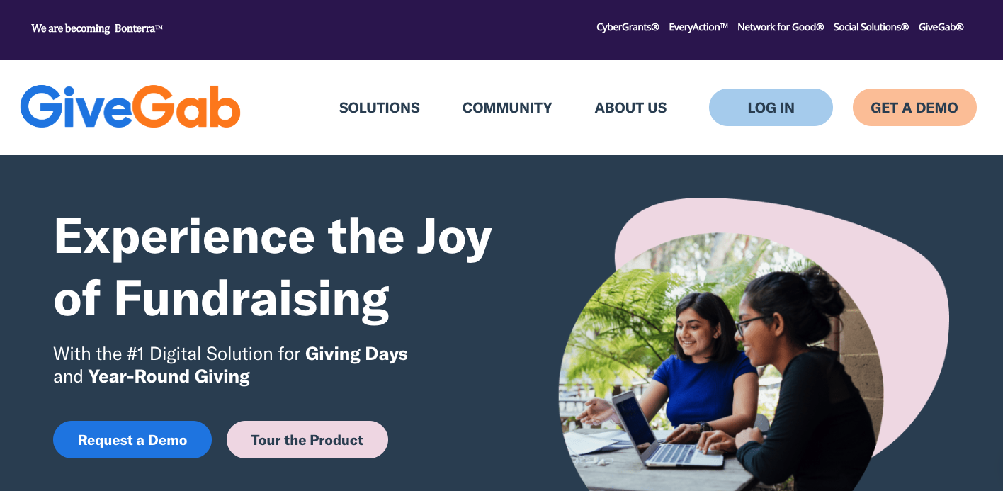 GiveGab webpage