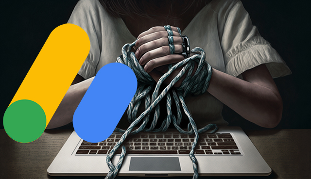 Google Adsense Hands Tied Laptop Cant Clicks