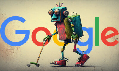 Old Google Robot Walking Cane