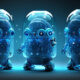 Blue Transparent Robot