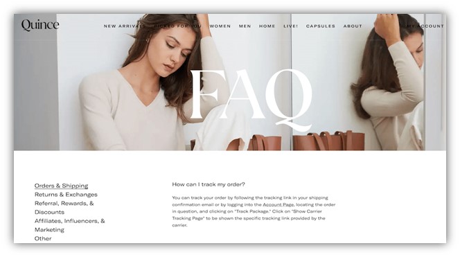 how to create a faq page - group questions faq page example