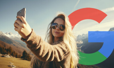 Woman Selfie Mountain Google Logo