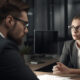 Woman Interview Man Job Office Desk