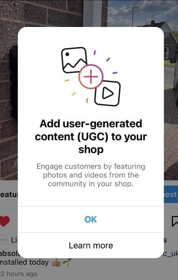 Instagram UGC prompt