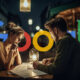 Couple Eating Restaurant Outside Google Logos