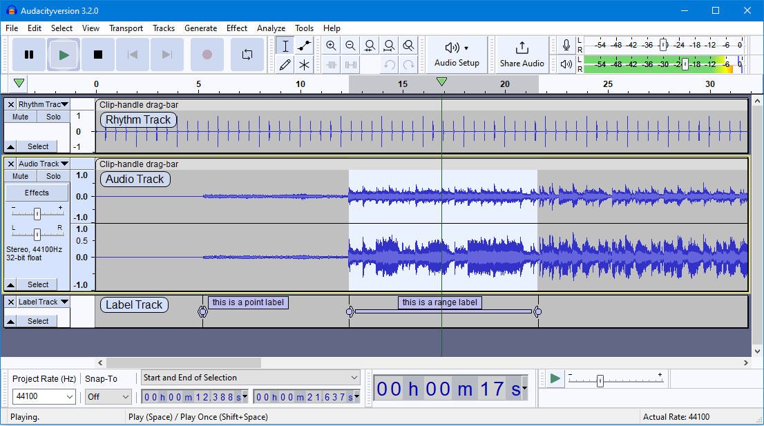 Audacity audio editing tool