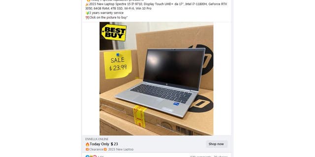 Laptop ad screenshot