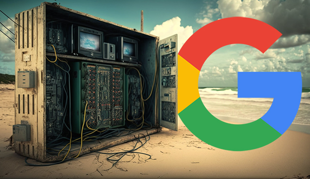 Servers On Beach Google Logos